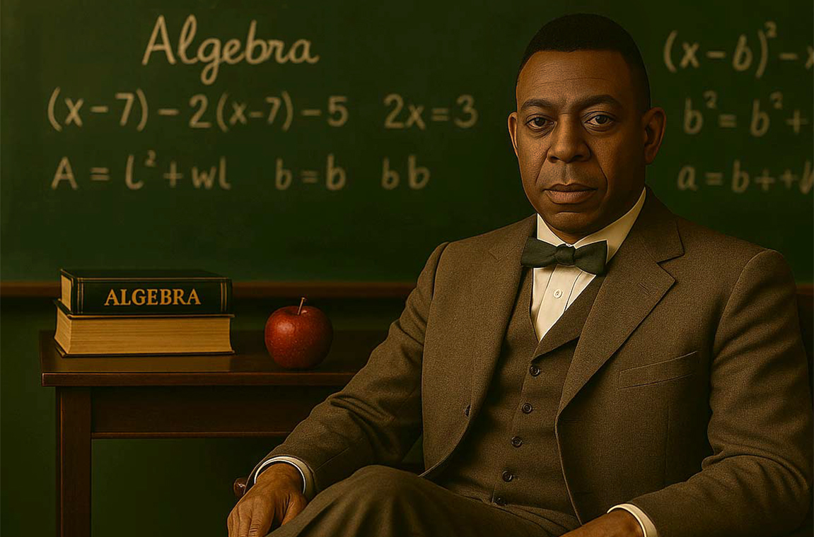 AI-generated image of Booker T. Washington used for the student support tool