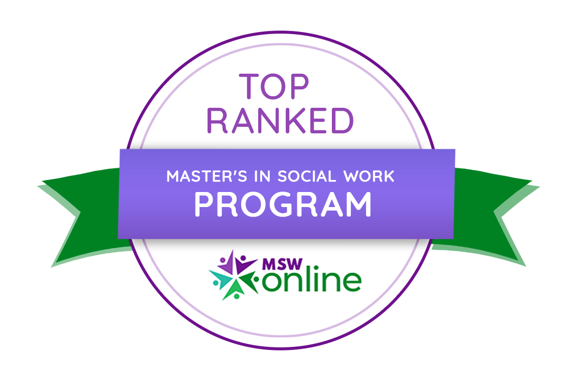 Master of Social Work program top ranking badge