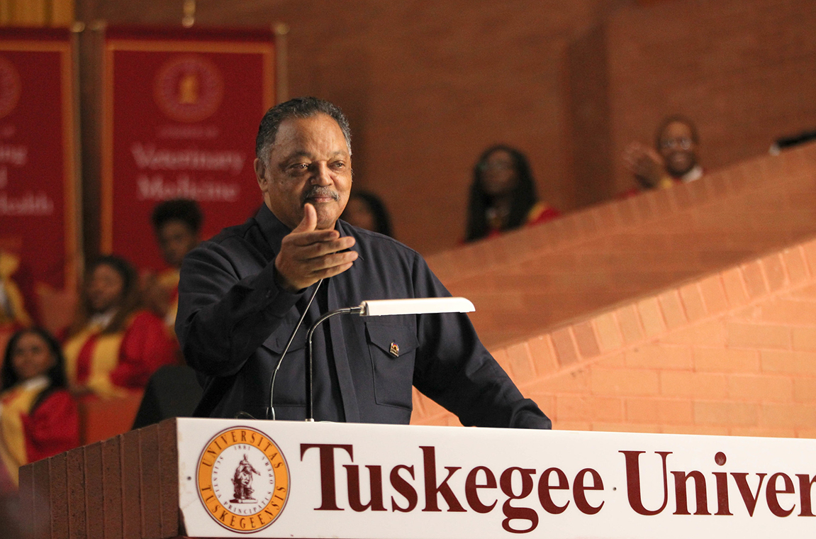 Rev. Jesse Jackson speaks in Tuskegee University Chapel in 2018
