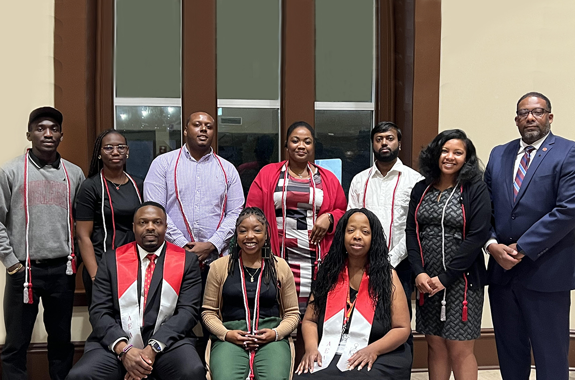 Members and Faculty Advisors at the chartering ceremony of the AEL national honor society
