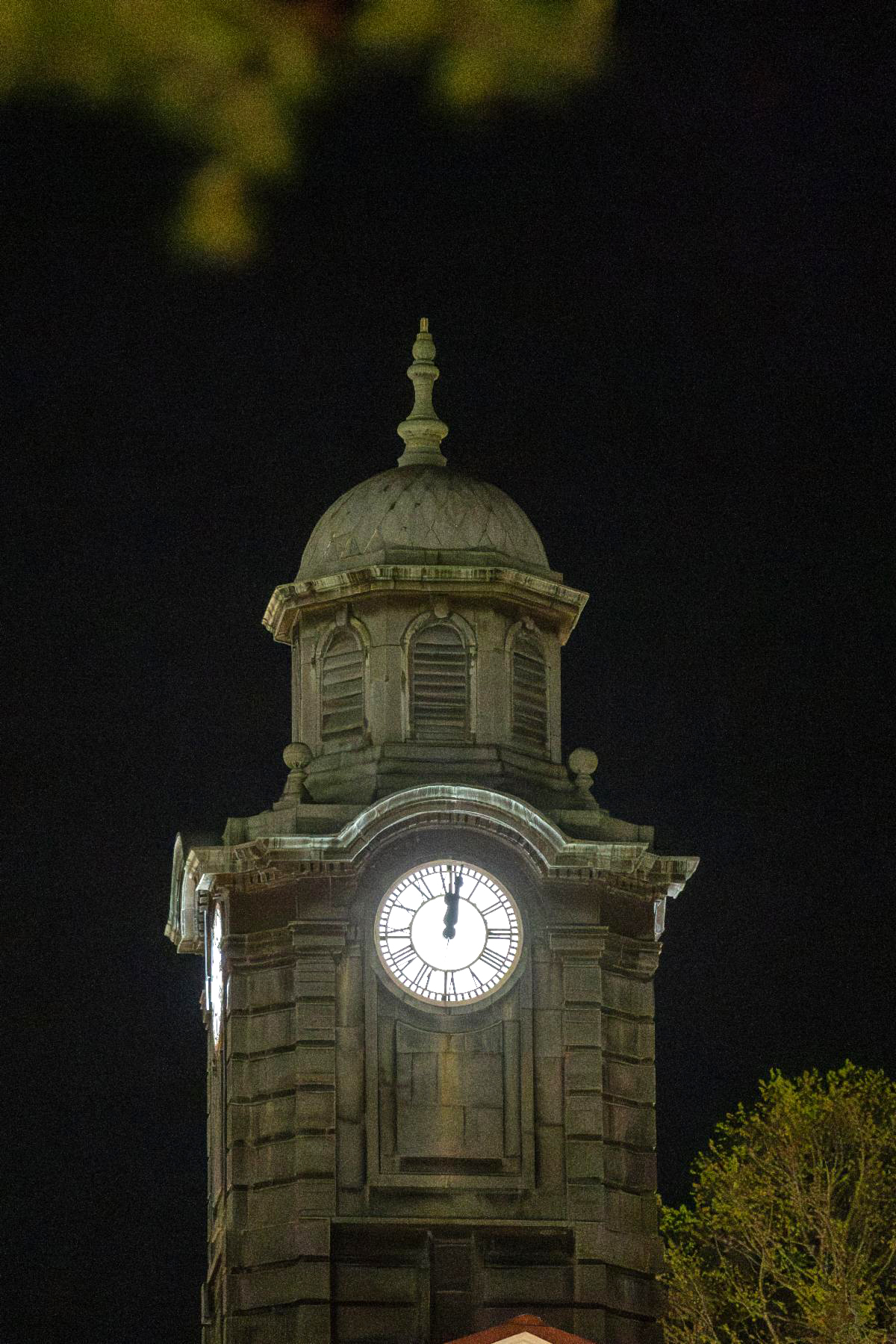 Photo of White Hall clock tower at night