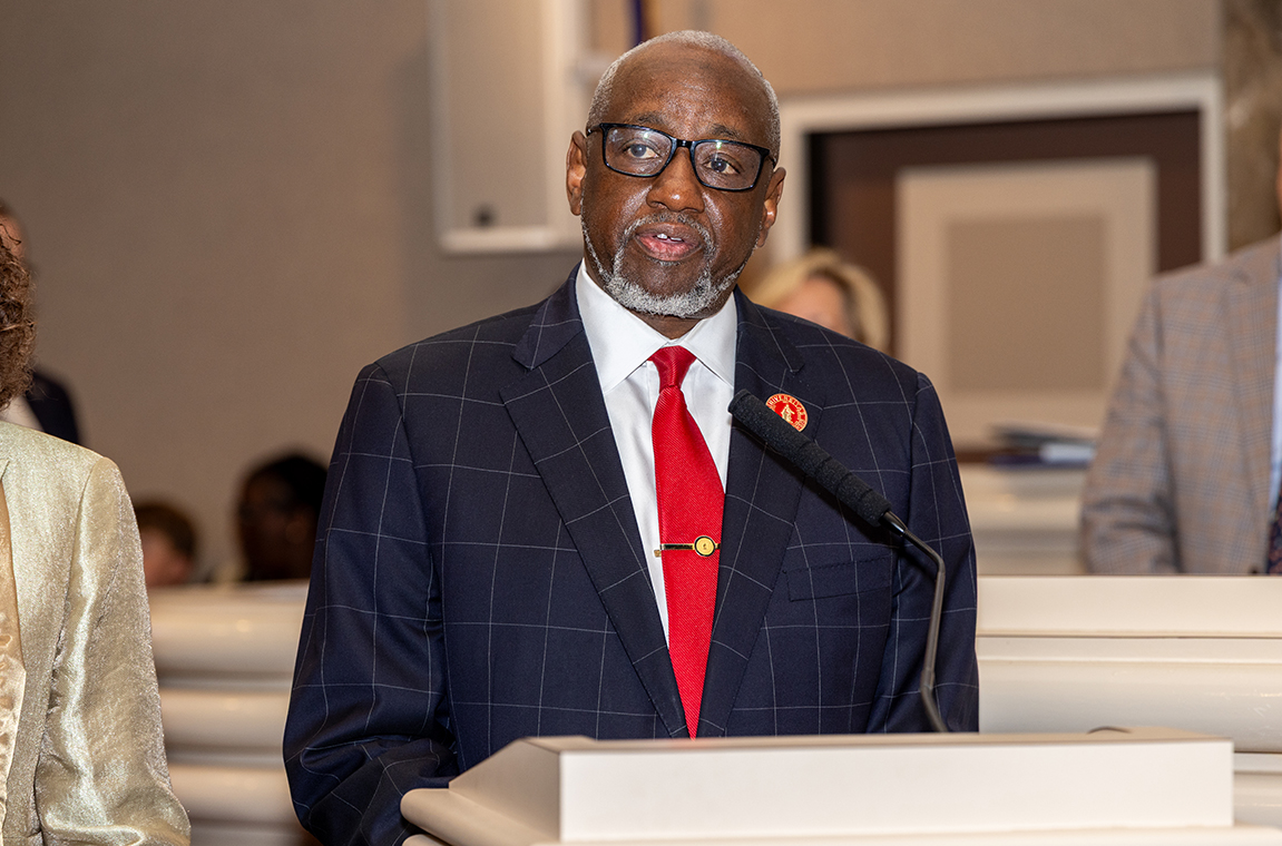 Dr. Mark A. Brown addresses the Alabama Legislature in the State Capitol