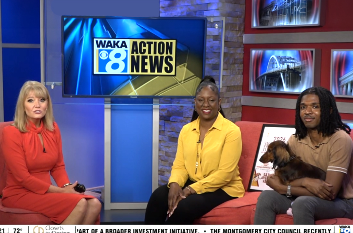 Screenshot of WAKA Channel 8 News segment about the TU Small Animal Health Fair
