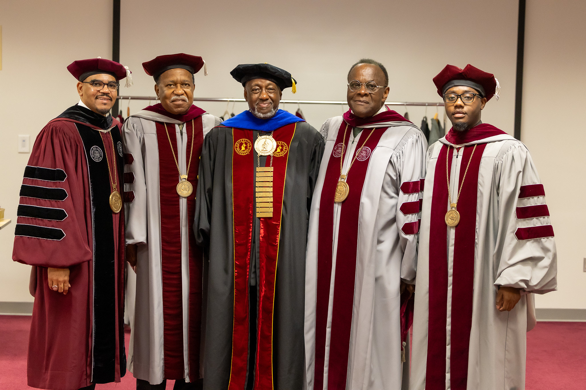 Dr. Mark A. Brown with university officials and dignitaries at Virginia Union University
