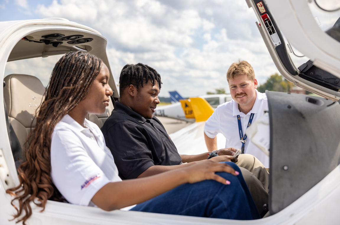 Aviation Science program students, Alexis Anderson and Cason Brinkley