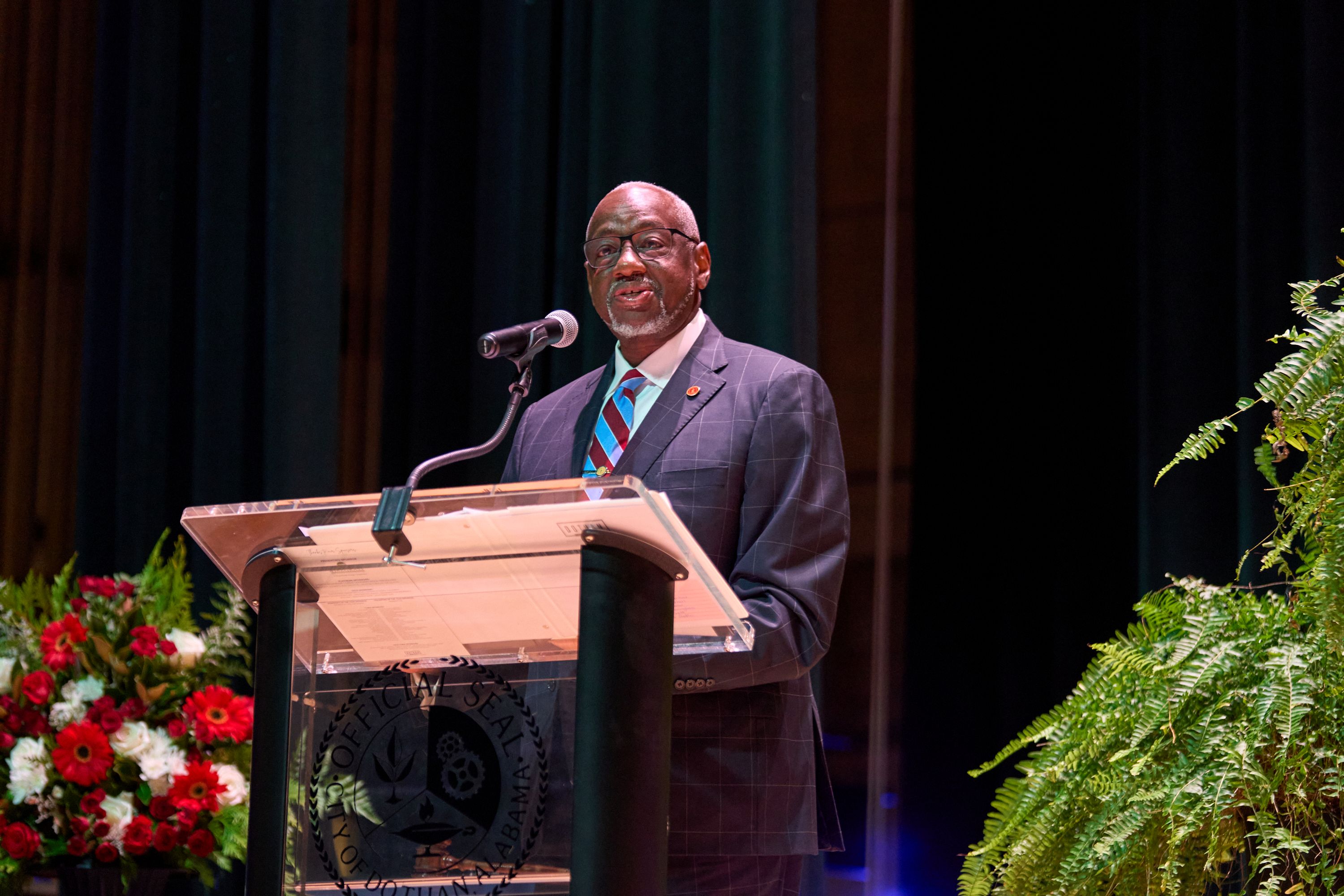 Dr. Mark A. Brown speaks at the 2026 Dothan Area Chamber of Commerce Annual Meeting and Luncheon.