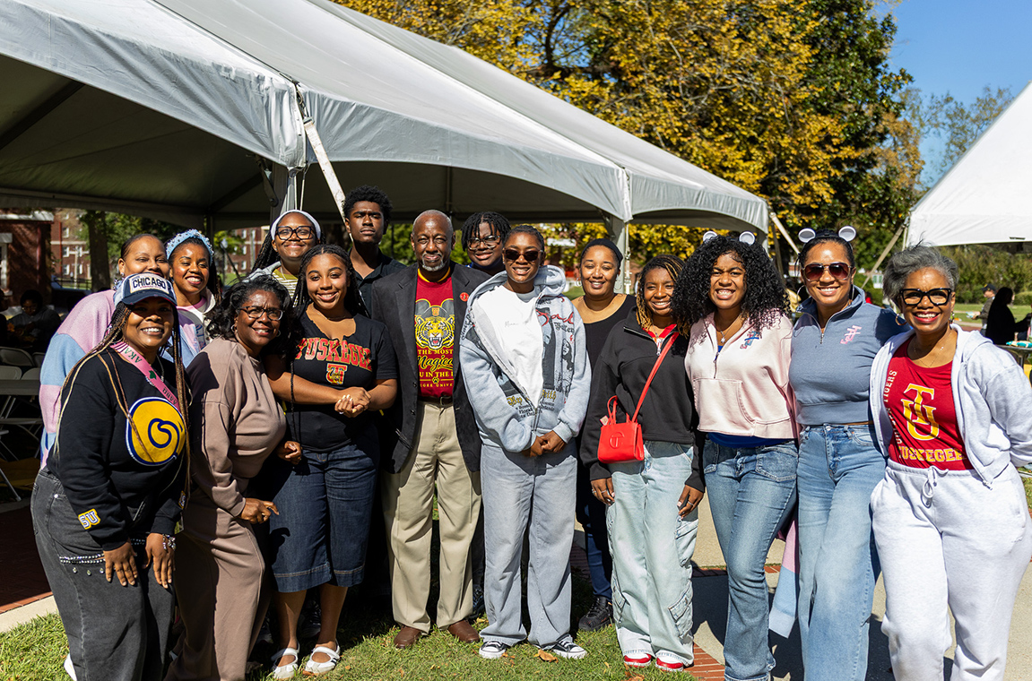 Dr. Mark A. Brown, president and guests at Parent & Family Weekend 2026