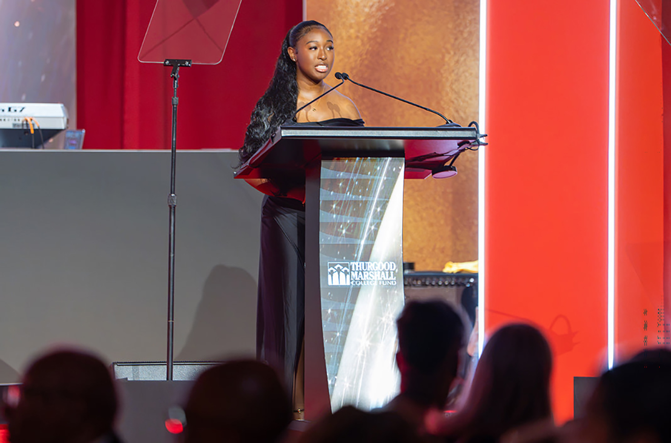 Tuskegee University senior Jaida Bazemore took the stage at the Thurgood Marshall College Fund’s
